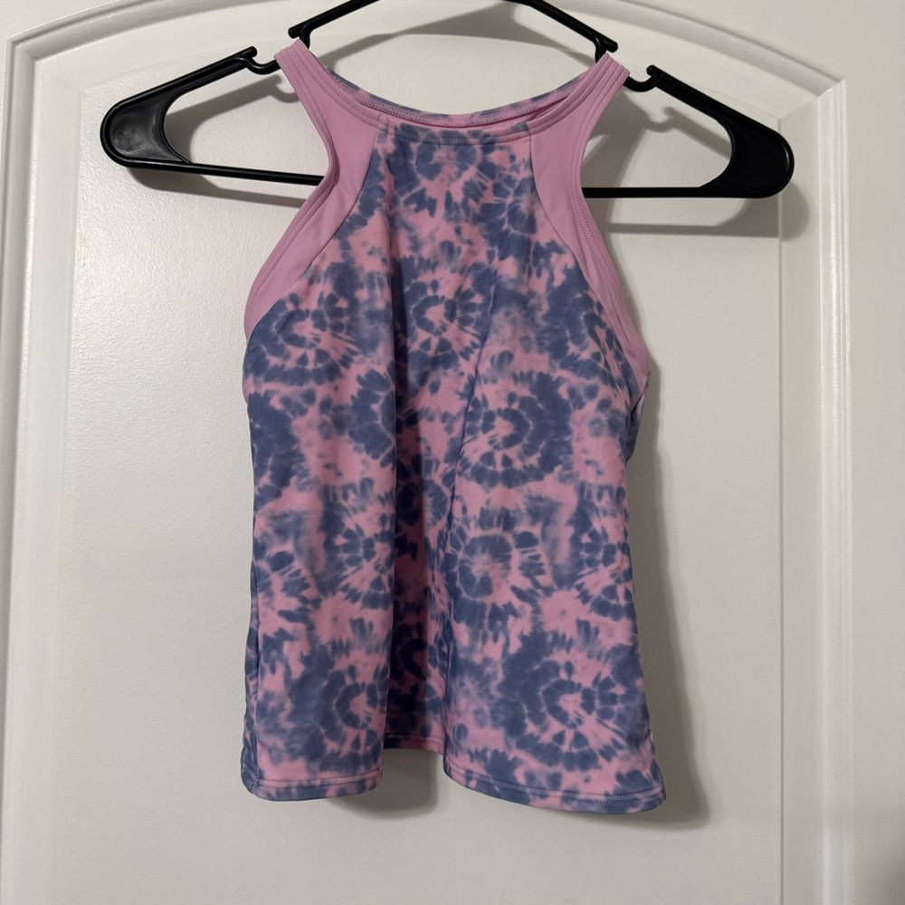 Athleta Girl Free Spirit Tankini Top Size Medium 8-10 Pink And Blue